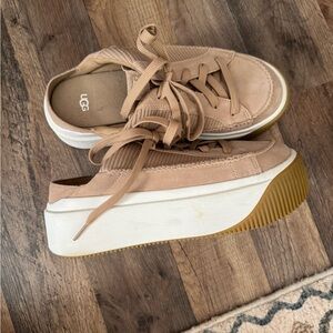 UGG Women's Beige Platform Sneakers